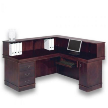 Partners Reception Counter - Mahogany Veneer